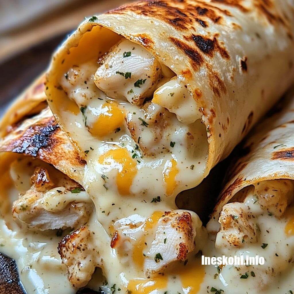 Cheesy Garlic Chicken Wraps