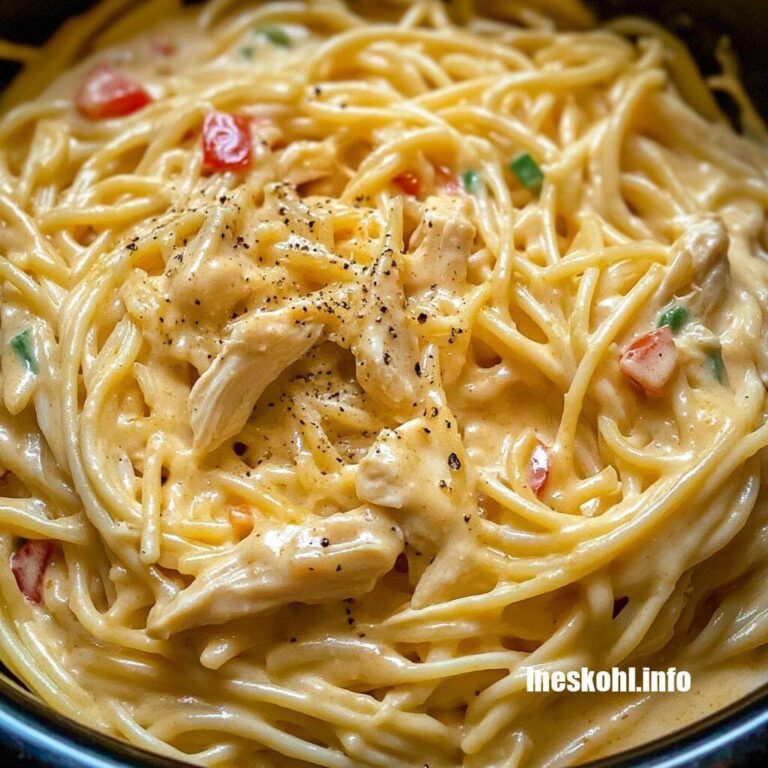 Creamy Crockpot Chicken Spaghetti