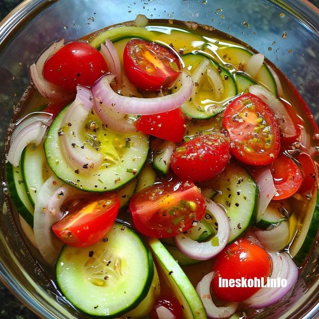 Marinated Cucumbers Onions and Tomatoes