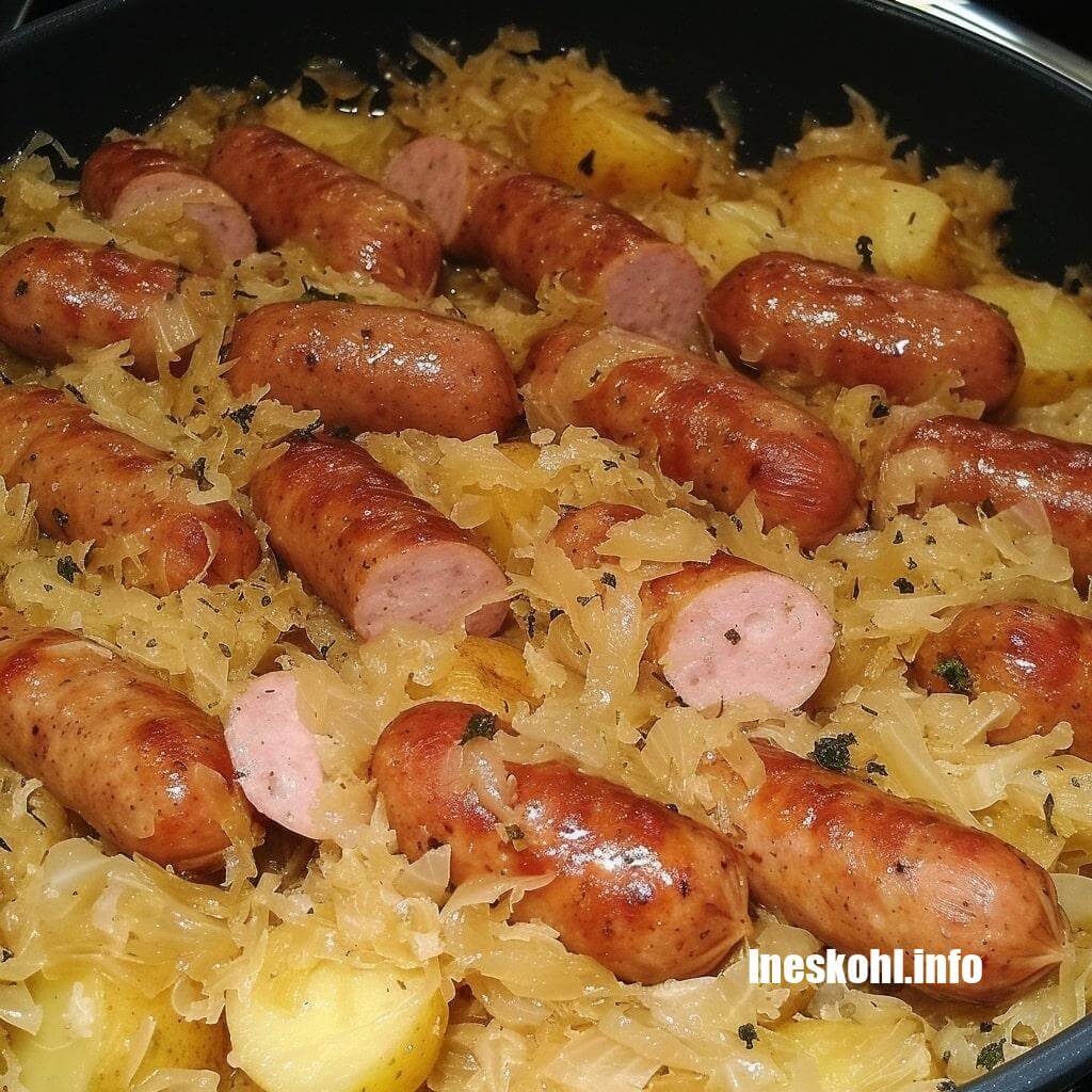 Polish sausage Sauerkraut and potatoes