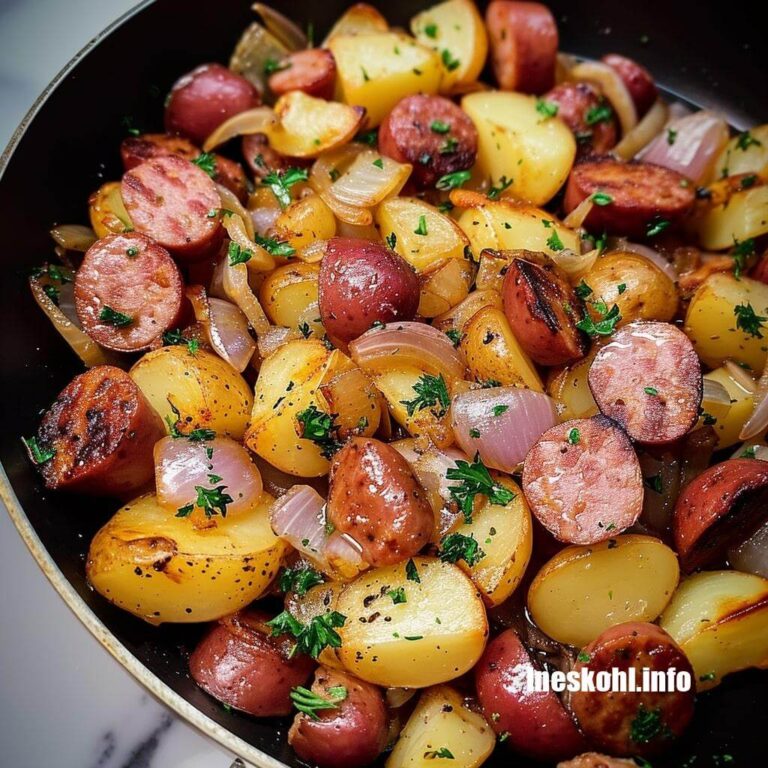 Potatoes Onions And Smoked Polish Sausage