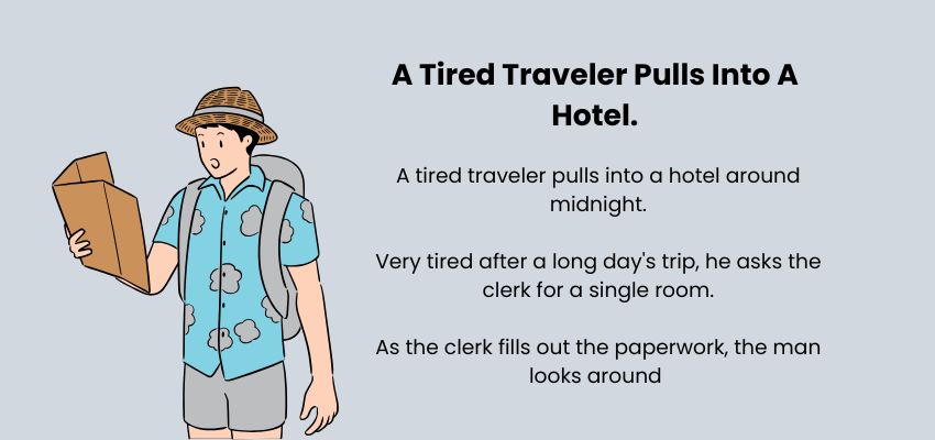 A Tired Traveler Pulls Into A Hotel.